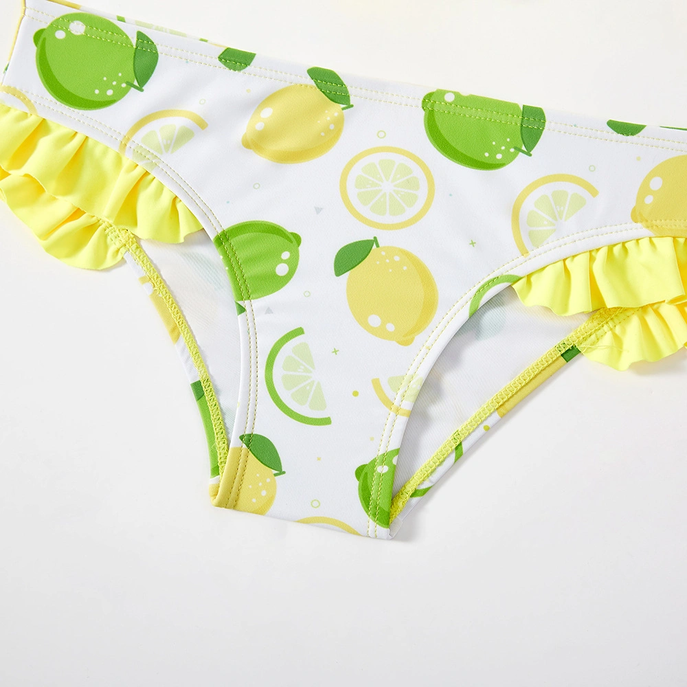 Fruit Print Kid&prime; S Swimsuit Suspender Cool Bikini Set