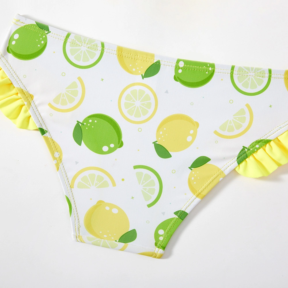 Fruit Print Kid&prime; S Swimsuit Suspender Cool Bikini Set