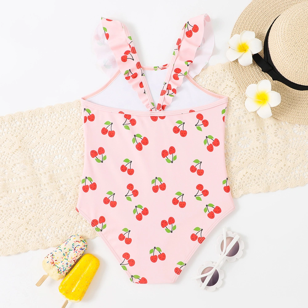 Kid&prime; S One-Piece Swimsuit Cherry Printing Girls&prime; Swimsuit