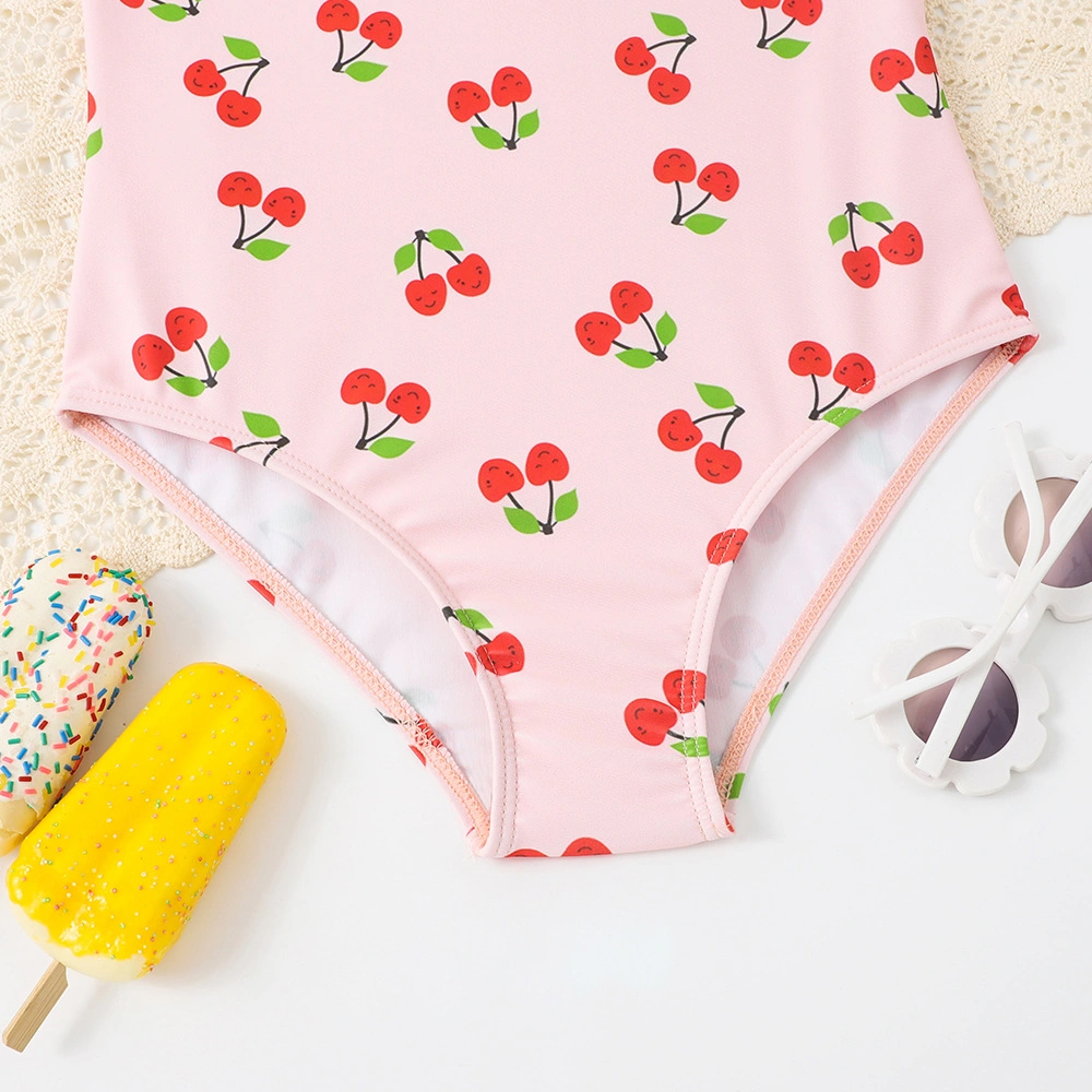 Kid&prime; S One-Piece Swimsuit Cherry Printing Girls&prime; Swimsuit