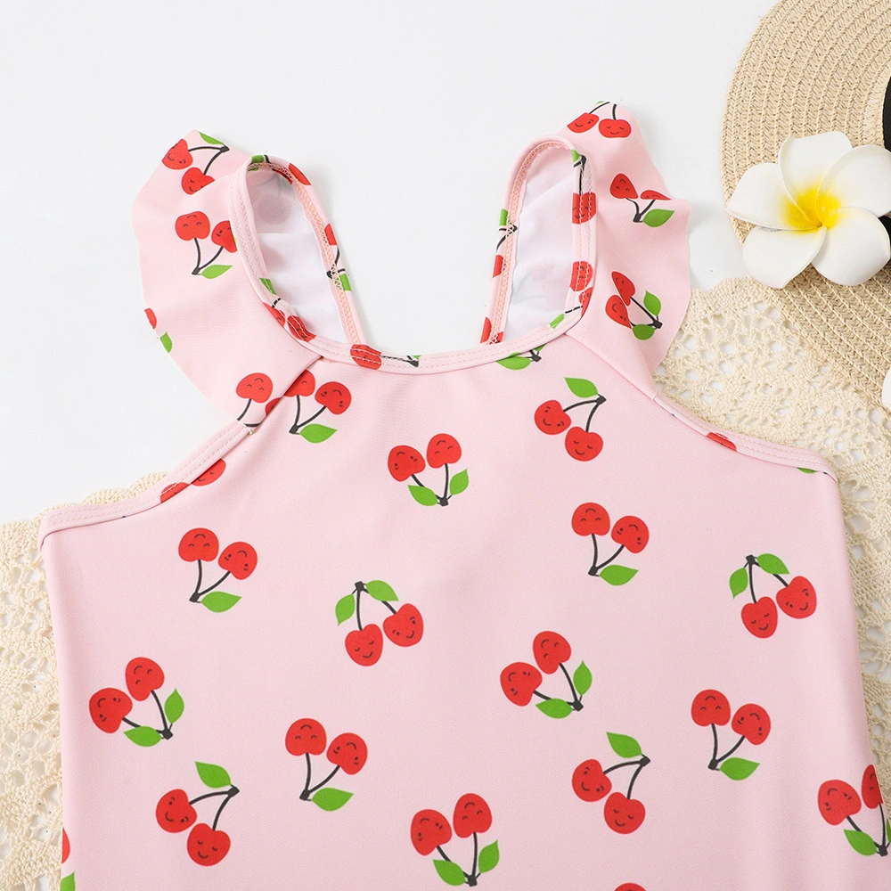 Kid&prime; S One-Piece Swimsuit Cherry Printing Girls&prime; Swimsuit