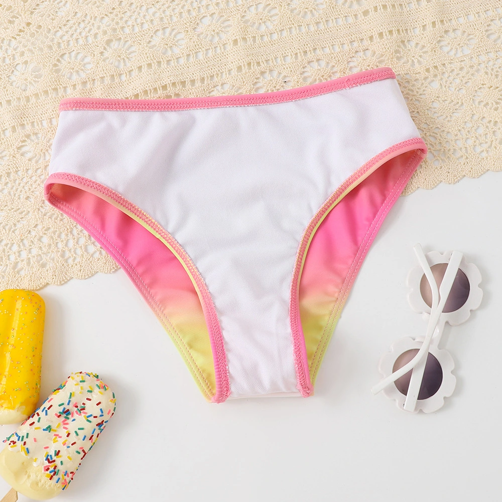 Cute Pink and Yellow Combo Three - Piece Girl&prime;s Swimsuit