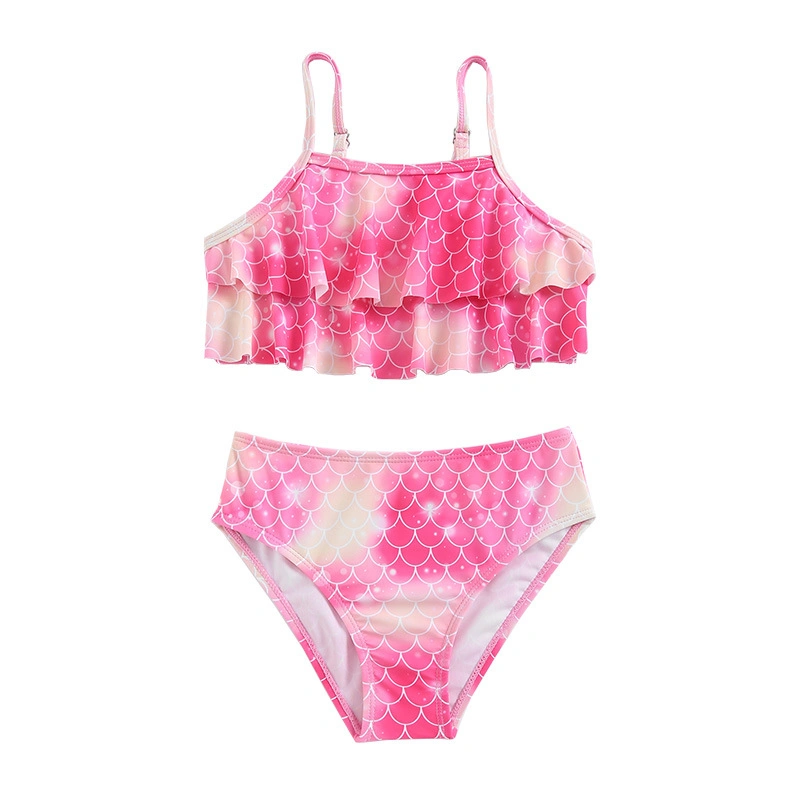 Children&prime;s Swimsuit Mermaid Separate Swimsuit Fish Scale Printed Girl&prime;s Swimsuit