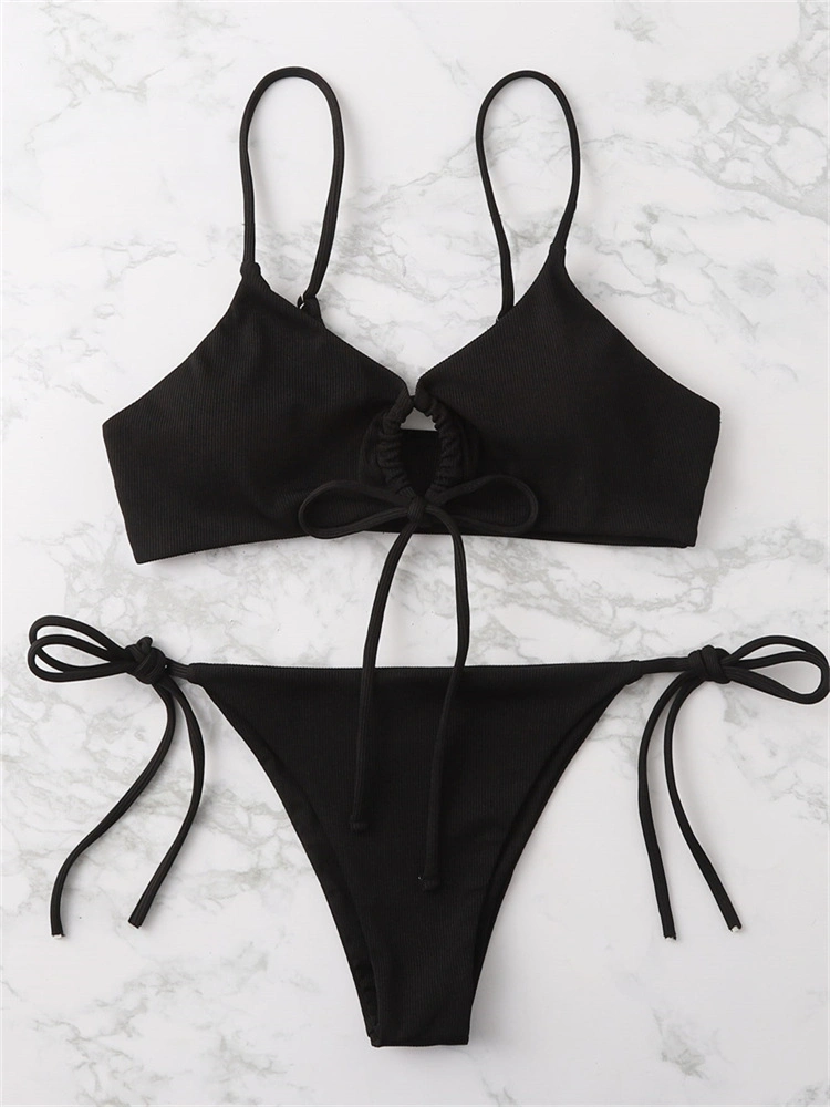 2023 Tie Front Tie Side Two Piece Bikini China Bikini Manufacturer