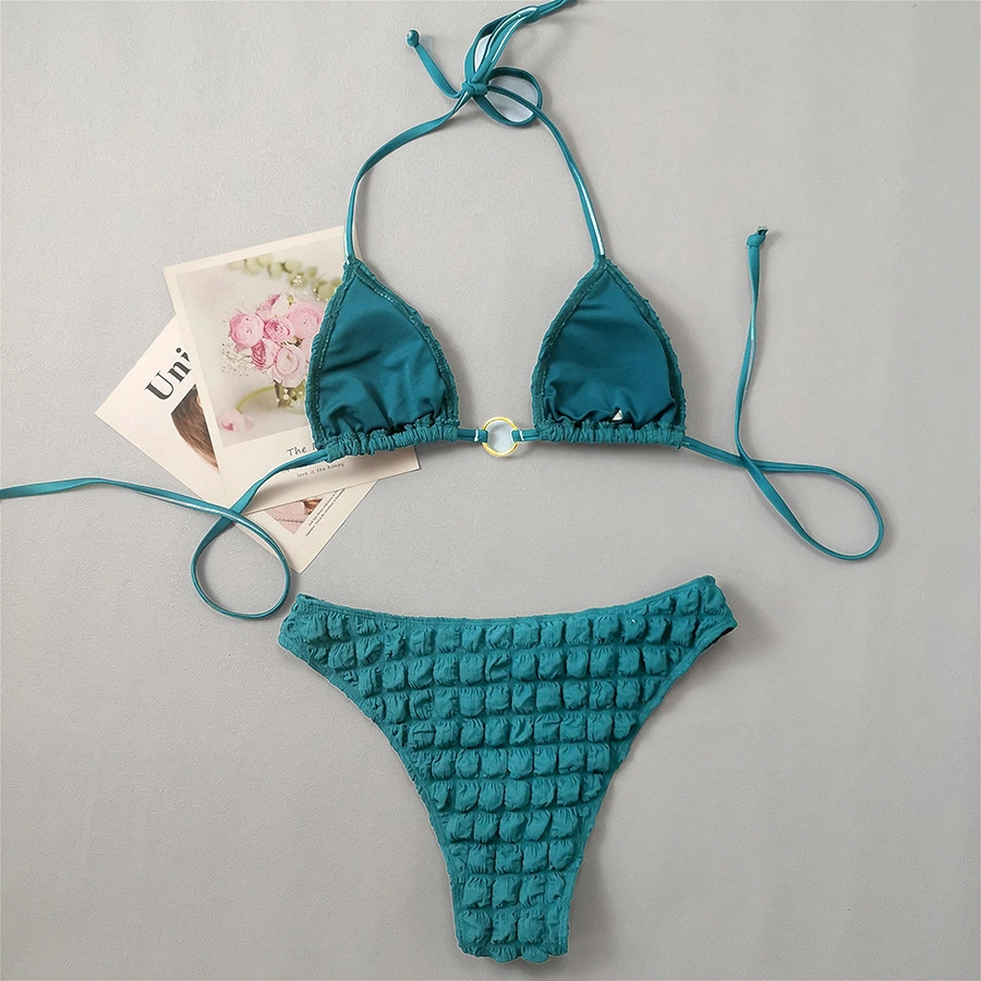 Three-Piece Bikini Bubble Cloth Swimsuit