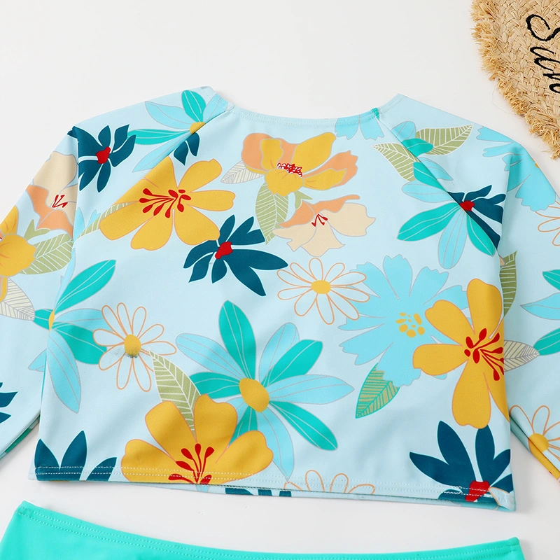 Printed Two-Piece Swimsuit Long-Sleeved Sunscreen Set