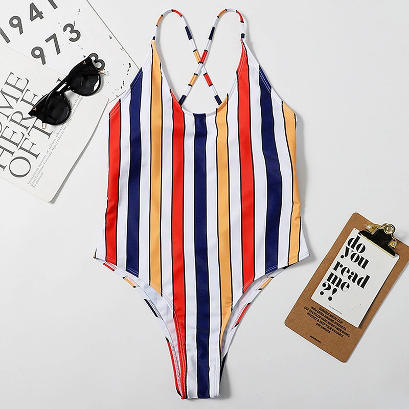 2021 New Sexy Female Swimsuit Vintage One Piece Push up Swimwear Women Bathing Suits