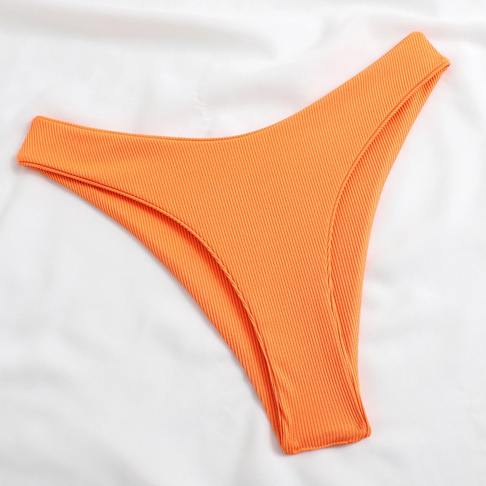 2021 New Swimsuit Ladies Solid Color Matching Pit Bikini