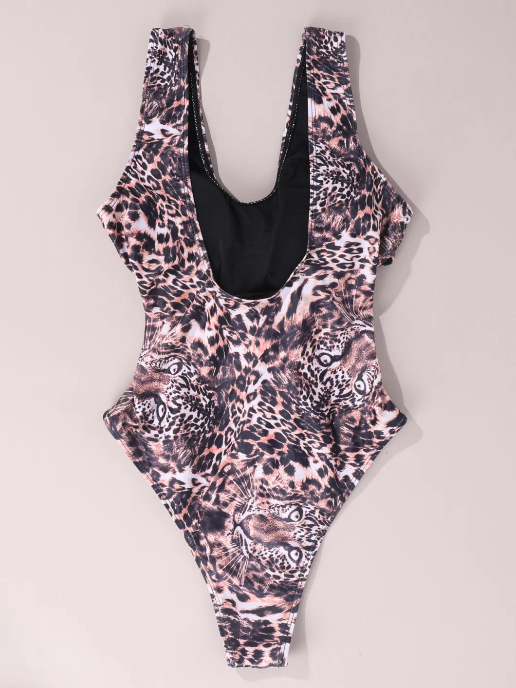 2024 Amazon Leopard Print Cut out Tie Front One Piece Bikini