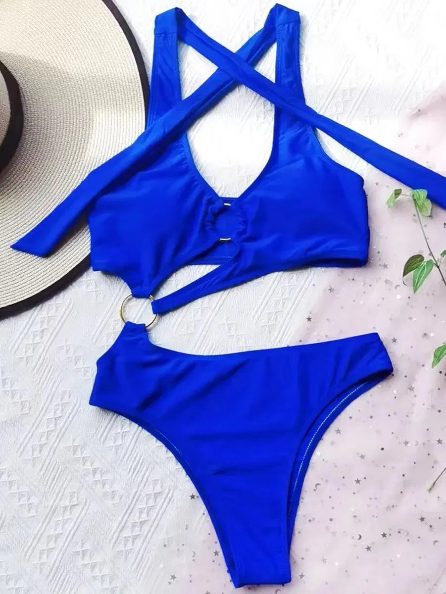 2022 O Ring Asymmetric Solid1 Piece Women Sexy Bikini Bathing Suits