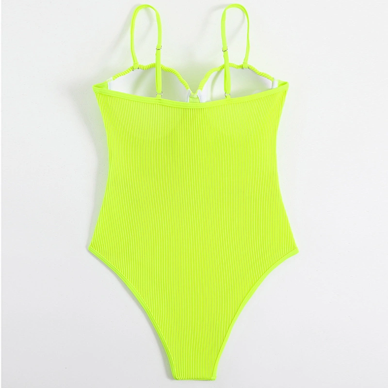 Summer Sexy One-Piece Women&prime;s Swimsuit Pit Fabric Mesh Patchwork Bikini