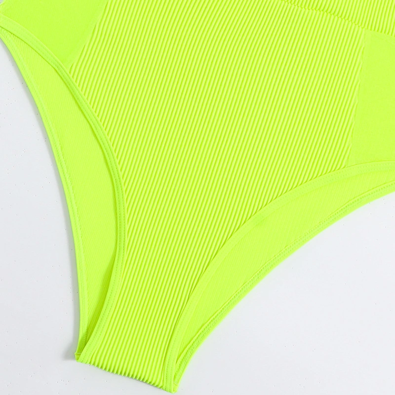 Summer Sexy One-Piece Women&prime;s Swimsuit Pit Fabric Mesh Patchwork Bikini