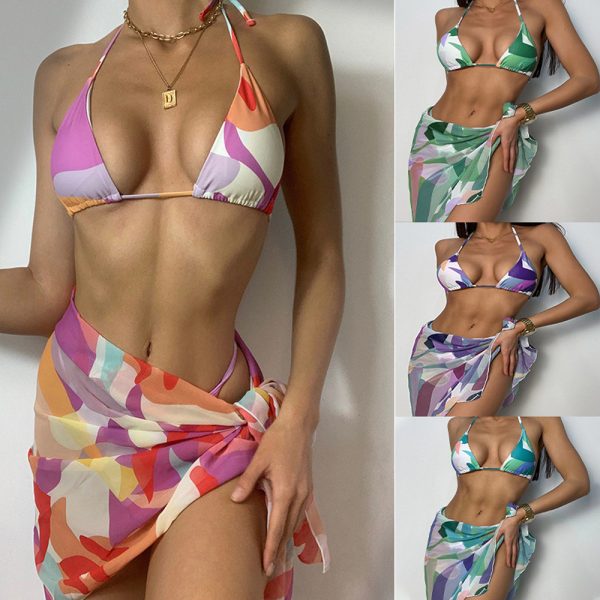 2021 New Arrival 3pack Floral Print Halter Bikini Swimsuit