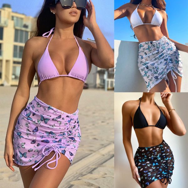 2021 New Arrival 3pack Halter Triangle Bikini Swimsuit with Butterfly