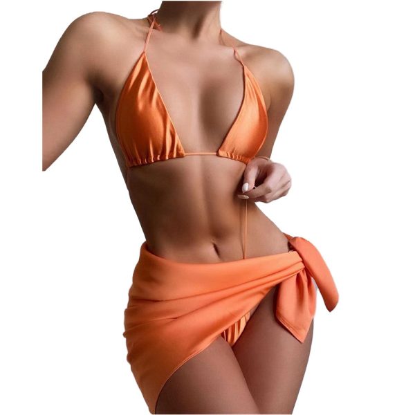 2021 New Arrival Satin Triangle Thong Bikini Swimsuits Cover