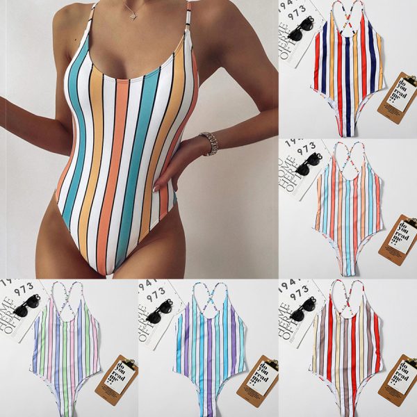 2021 New Sexy Female Swimsuit Vintage One Piece Push up