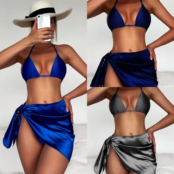 2023 Triangle Thong Halter 3 Pieces Bikini Swimsuits Cover