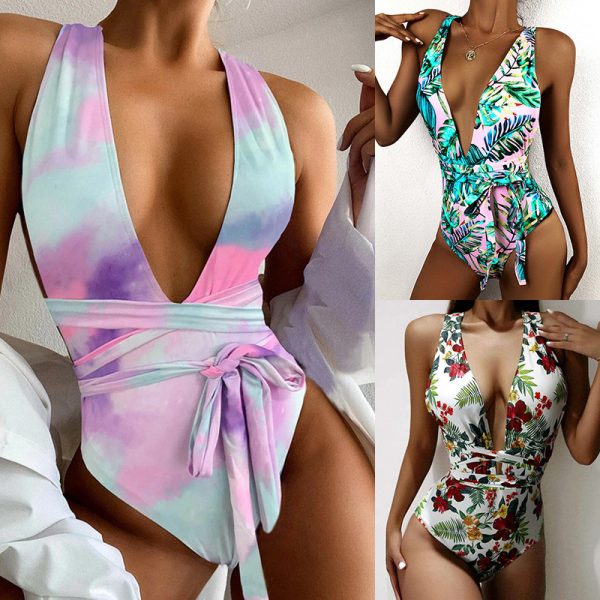 Bikini 2021 Swimsuit Floral Print Swimwear Women Bathing Suit High Waist Bikini Set Beachwear High Belt Biquini