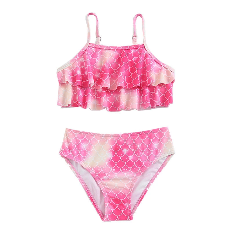 Children&prime;s Swimsuit Mermaid Separate Swimsuit Fish Scale Printed Girl&prime;s Swimsuit