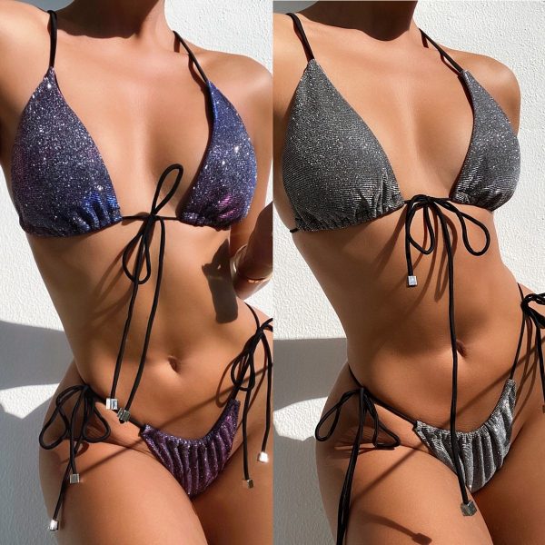 New Sparkling Bikini Women′s Sexy Beach Swimsuit Shimmer 2 Piece