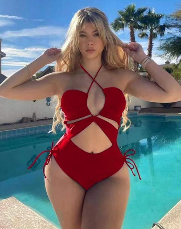 One Piece Slimming Swimsuit for Women Solid Color Sexy Bikini