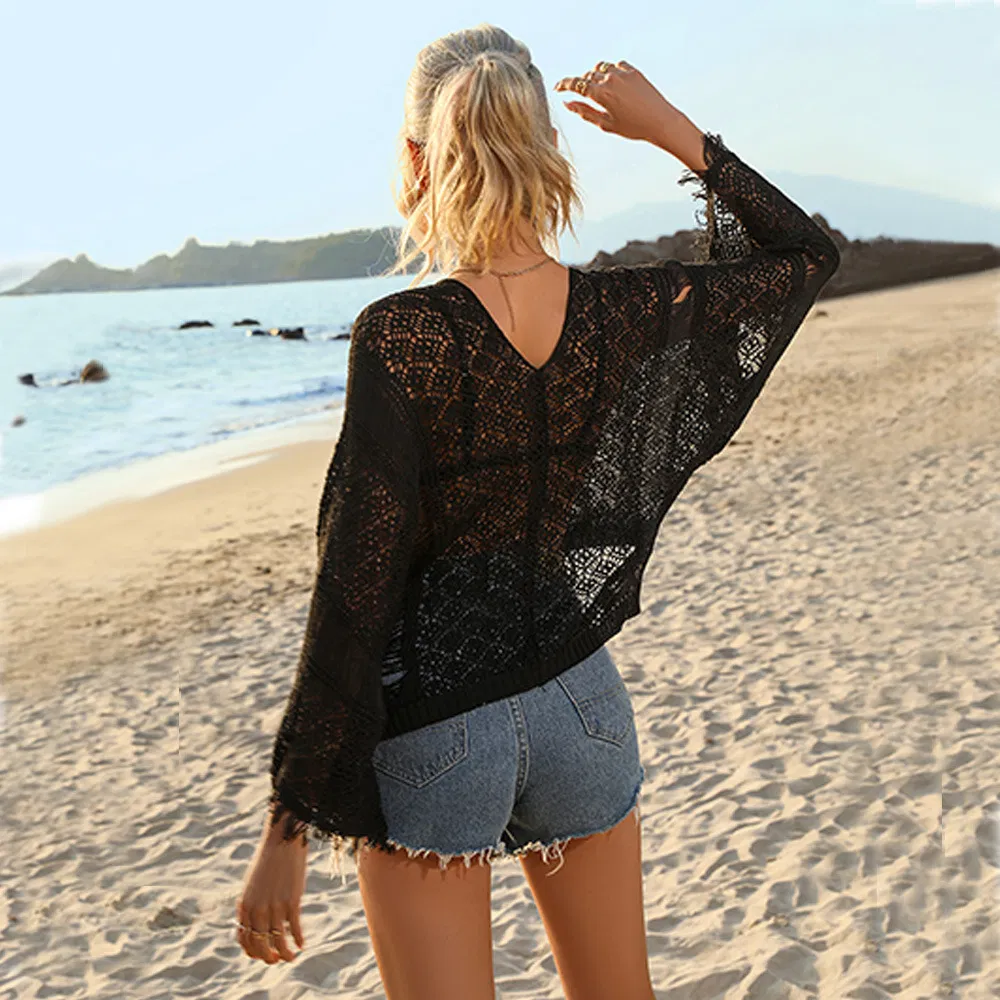 Women&prime;s Summer Tassel Irregular Beach Shirt