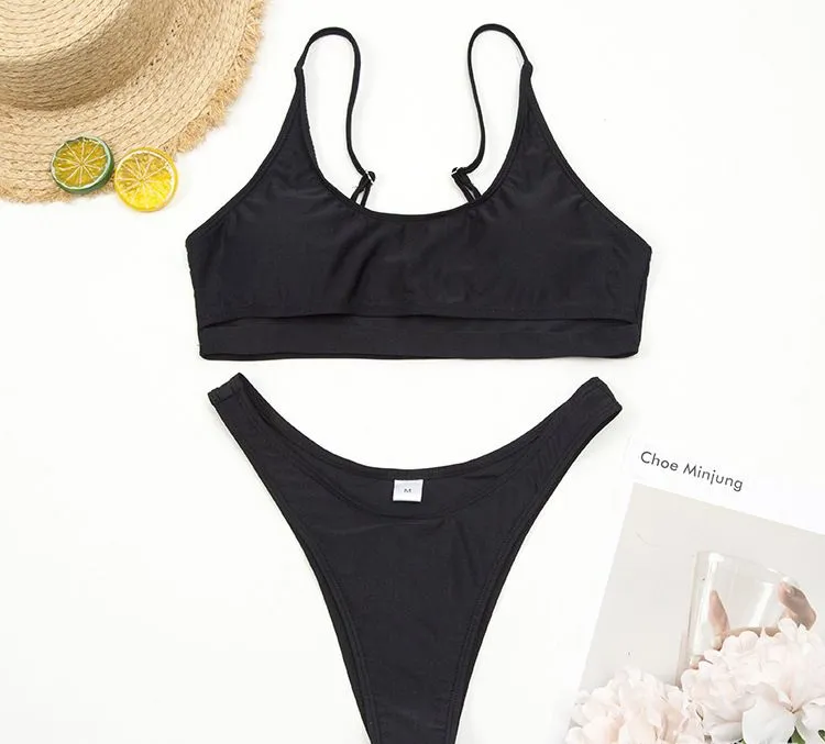 2025 Contrast Color out High Waist Sexy Two Pieces Swimsuit for Women Cheap Swimwear Manufacturers China