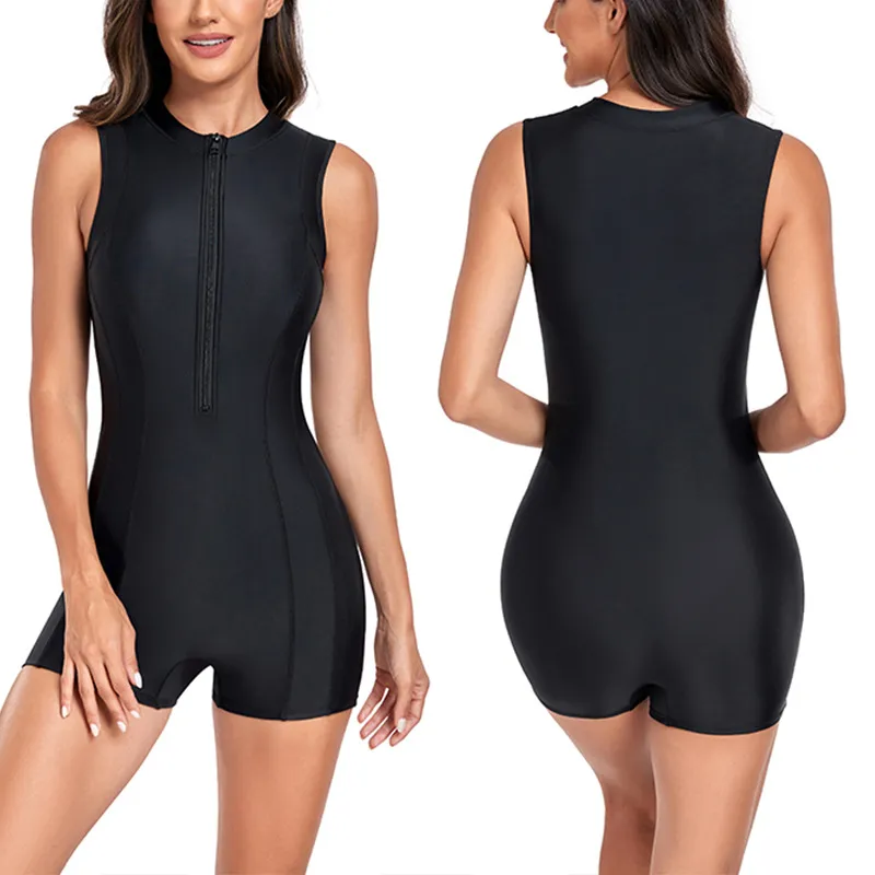 Women&prime;s Sleeveless One Piece Surfing Swimsuits