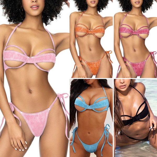 Women′s Sexiest Cut out String Two Piece Braziliian Two Piece Bikini